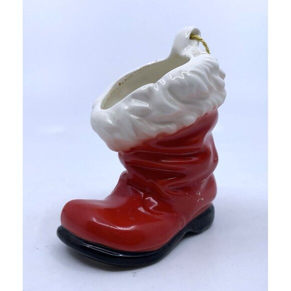 Goebel Hanging Santas Boot Porcelain Ornament Christmas Holiday 57 401 TMK 6 - Picture 3 of 8